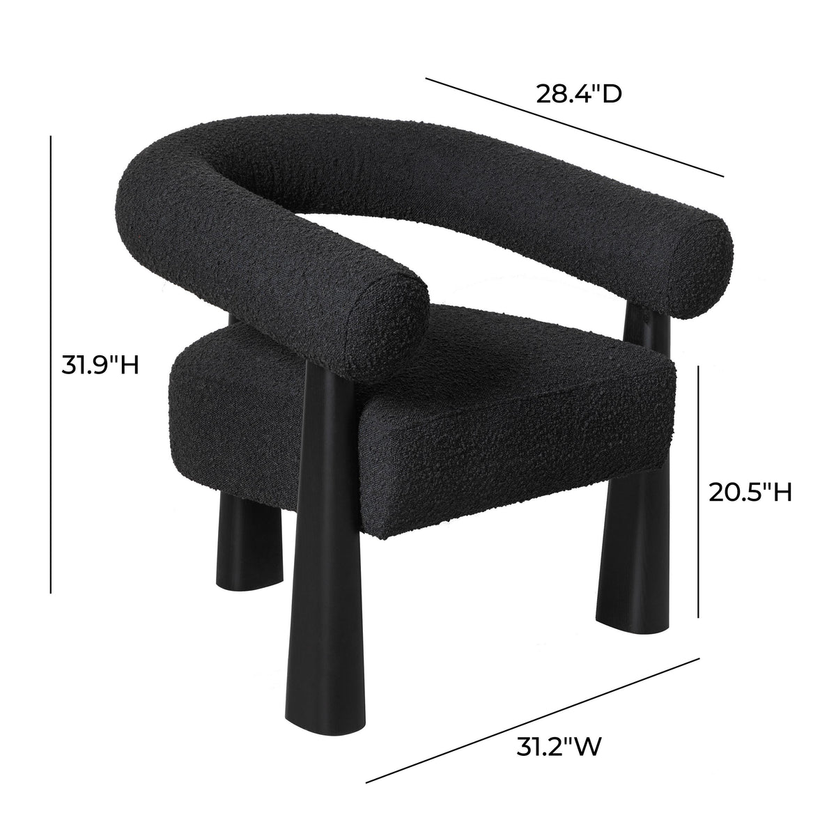 Spara Black Boucle Accent Chair - UK