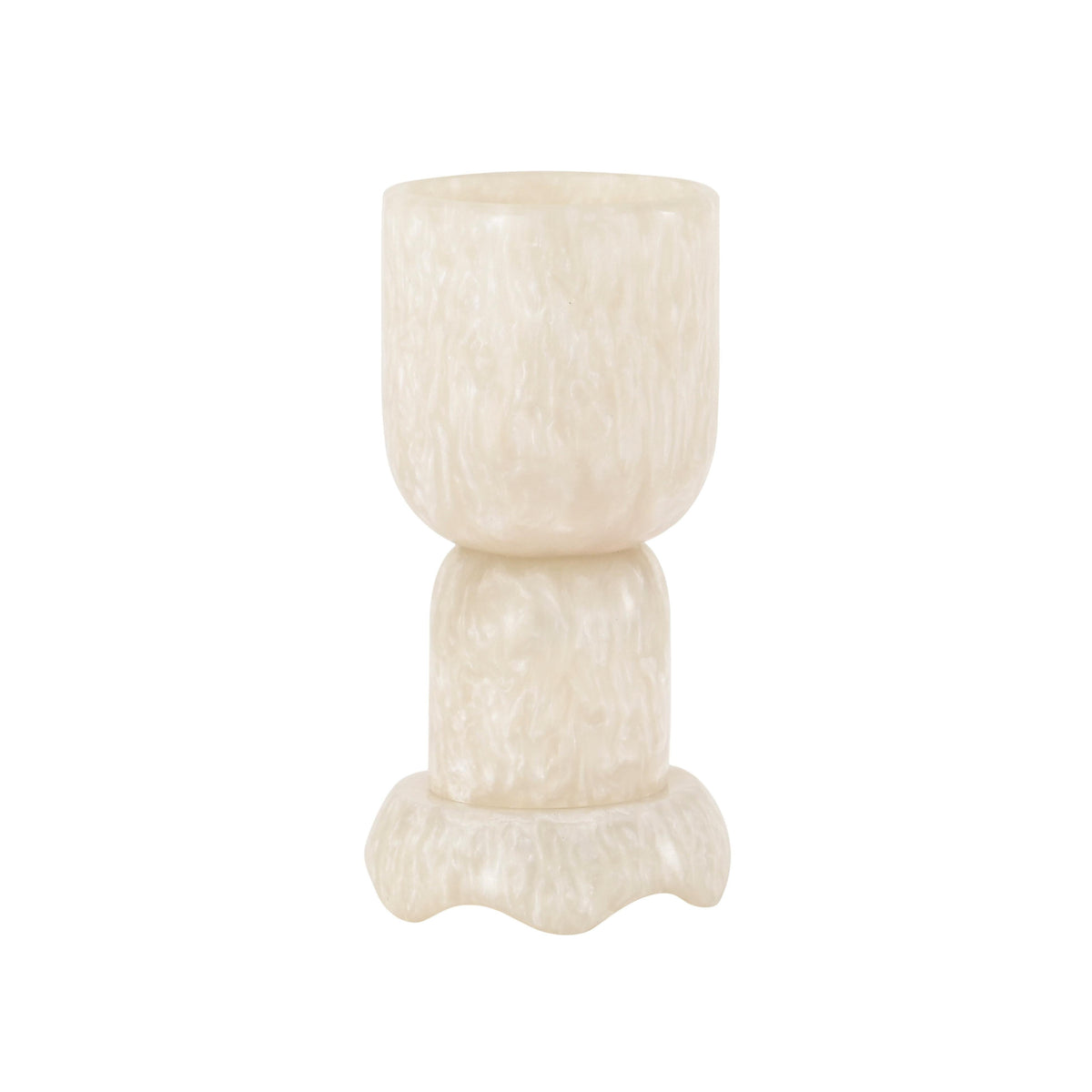 Platform Tan Swirl Resin Kiddush Cup