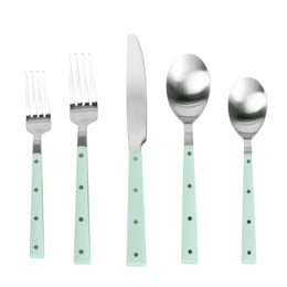Soline Mint Green and Stainless Steel Flatware - Set of 20 Pieces
