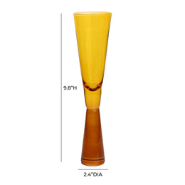 Flute Amber Champagne Glasses - Set of 4