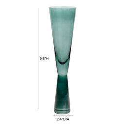 Flute Green Champagne Glasses - Set of 4