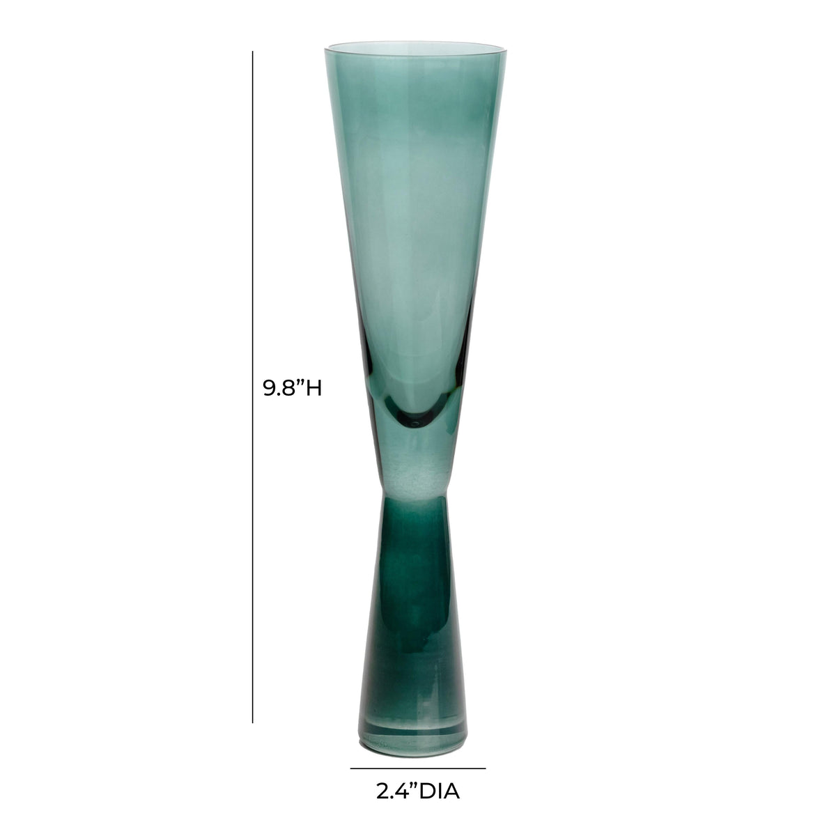 Flute Green Champagne Glasses - Set of 4