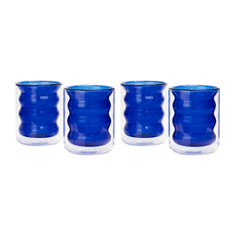 Waves Blue Water Glass - Set of 4
