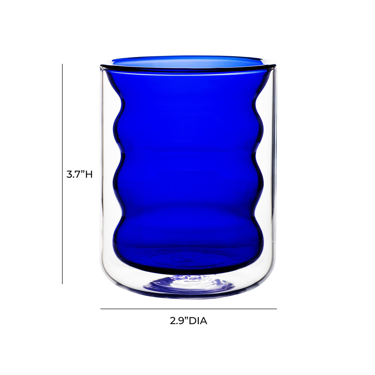 Waves Blue Water Glass - Set of 4