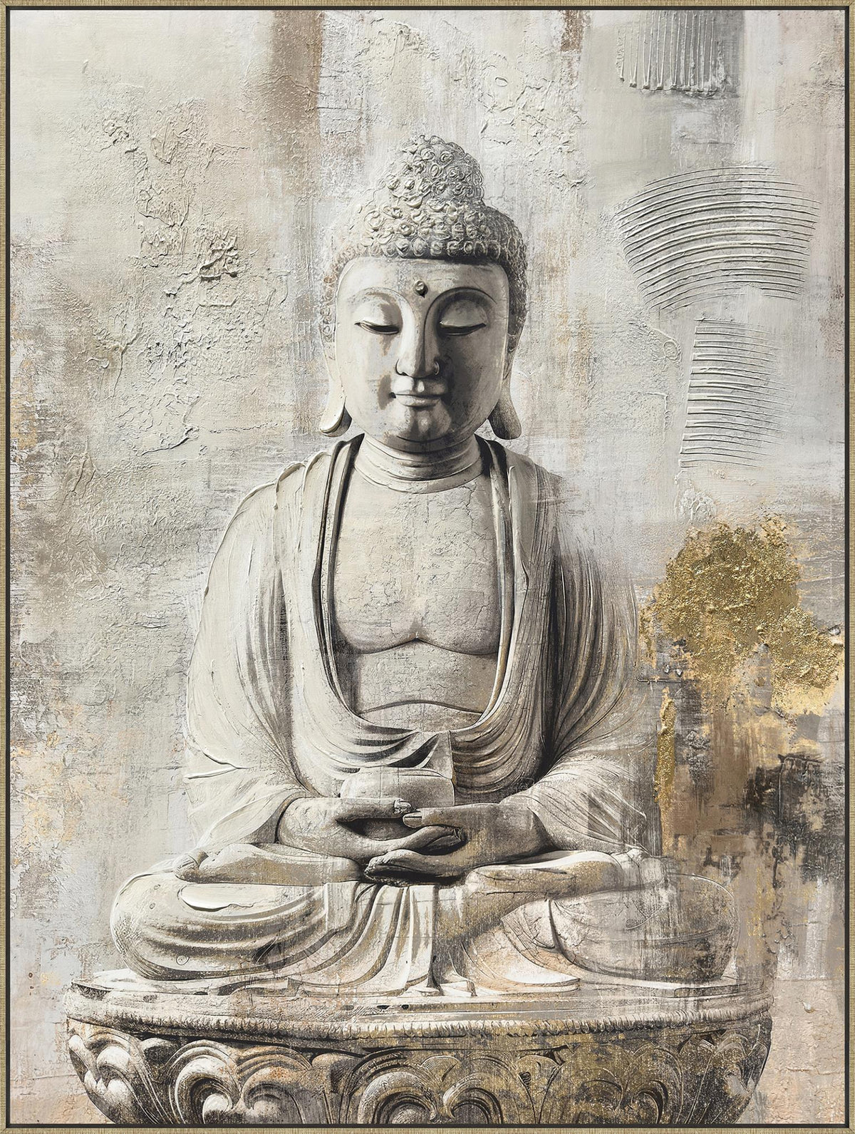 Buddha In White Curated Canvas