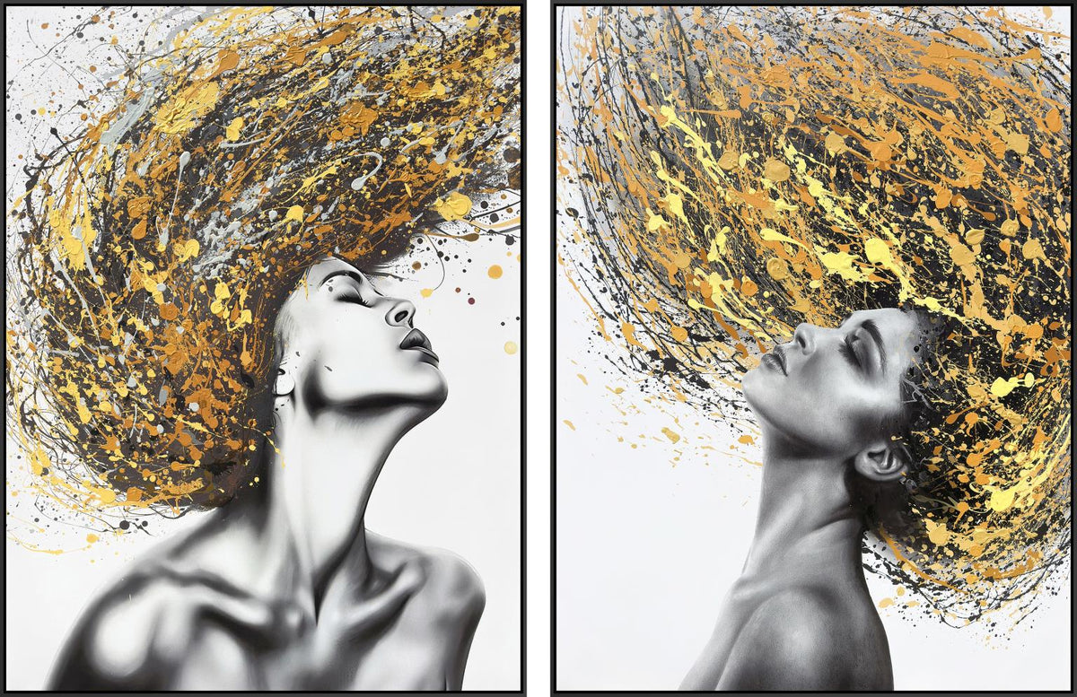Golden Hair  (Set 2) Curated Canvas