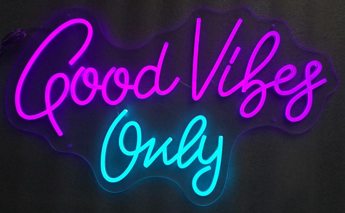 Neon Good Vibes Only Mixed Media