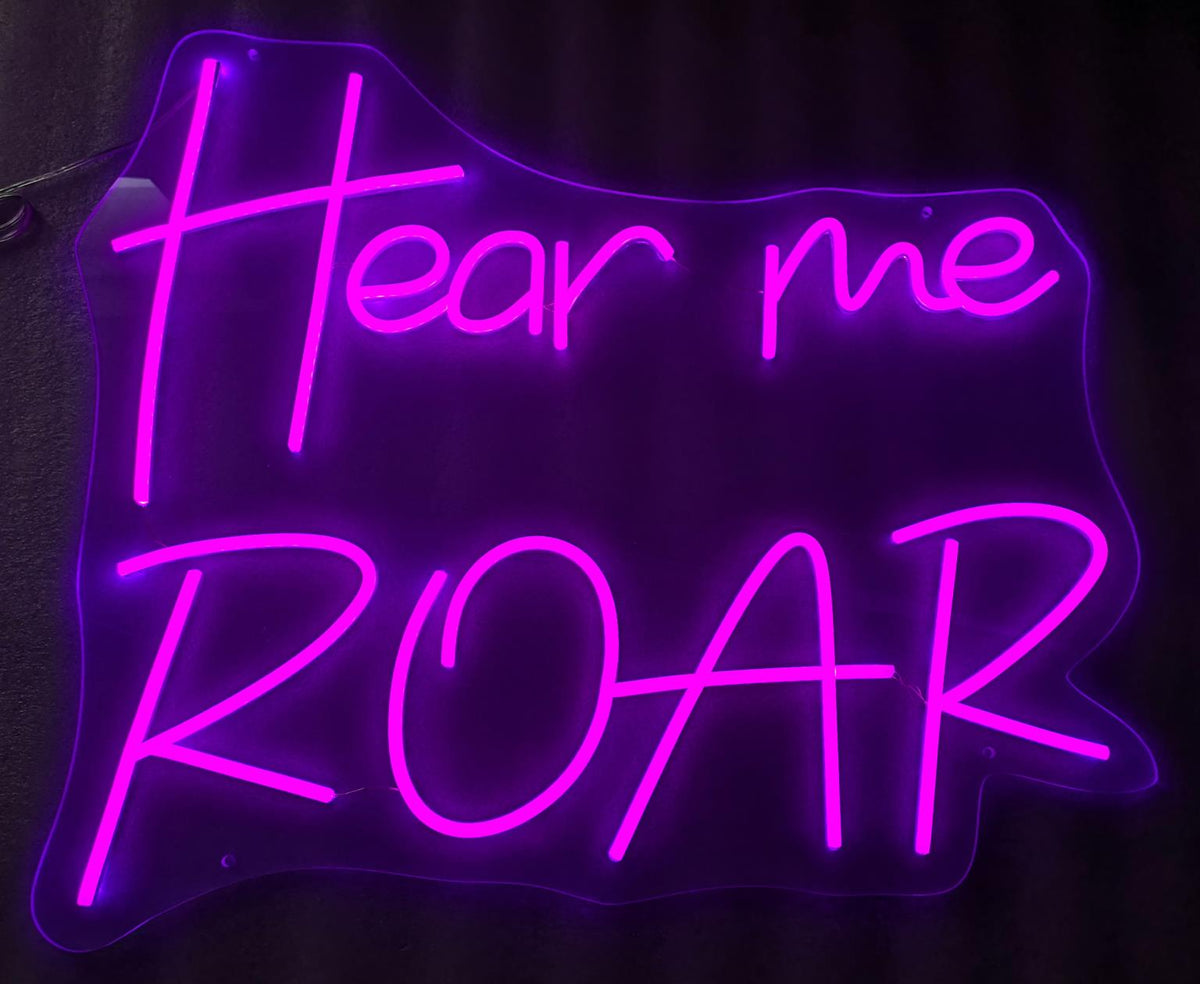 Neon Hear Me Roar Mixed Media