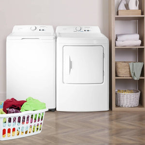 Package - Insignia™ - 3.7 Cu. Ft. High Efficiency 12-Cycle Top-Loading Washer and 6.7 Cu. Ft. Gas Dryer with Sensor Dry - White