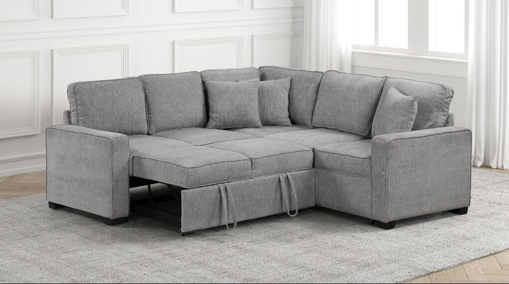 Ariel Sectional Pullout bed dub Charging ports – Includes Free TV or Area Rug