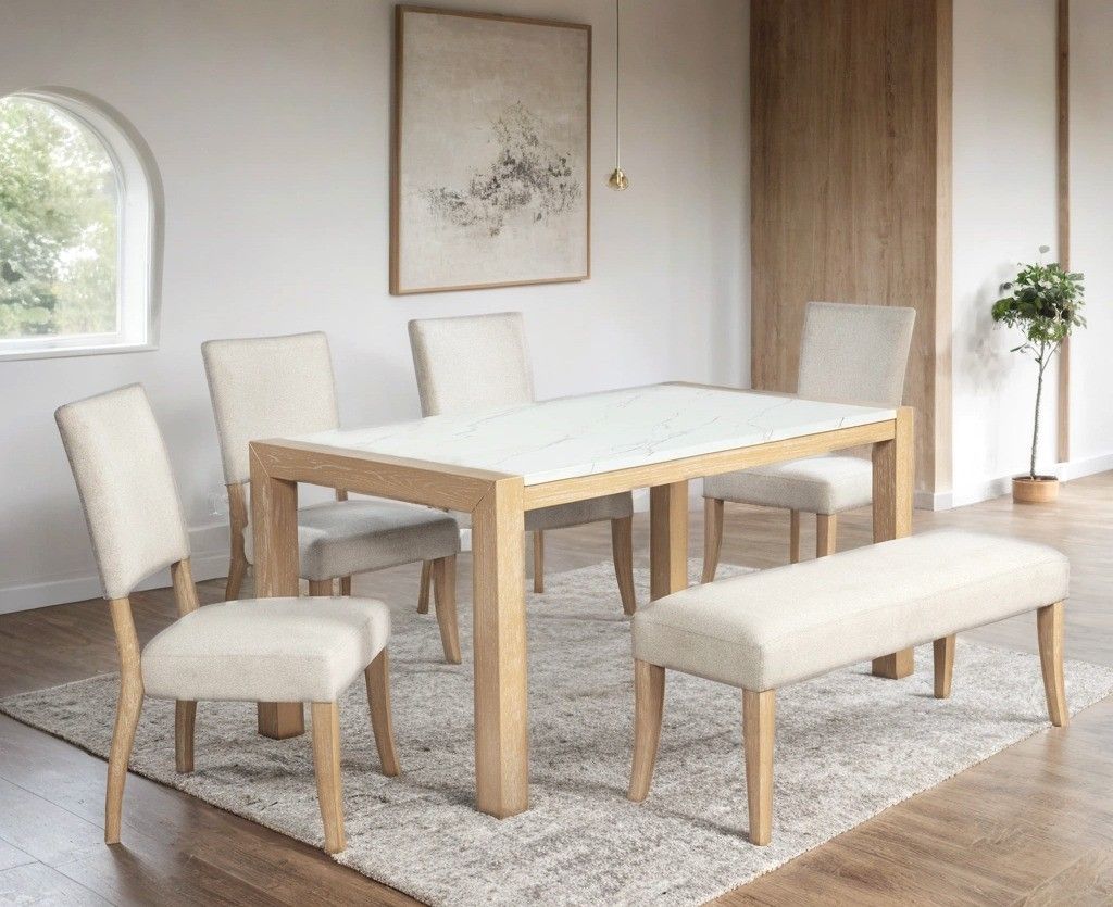 D1120 Dining Table with 4 Chairs & Bench