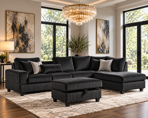 48Heights Reversible Sectional with Ottoman Set