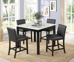 Dior PU-Black Pub Table with 4 Chairs