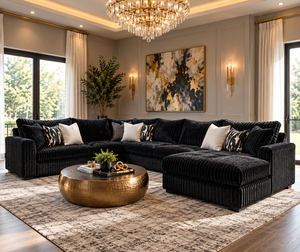 9900 Black - 4PC Oversized Sectional