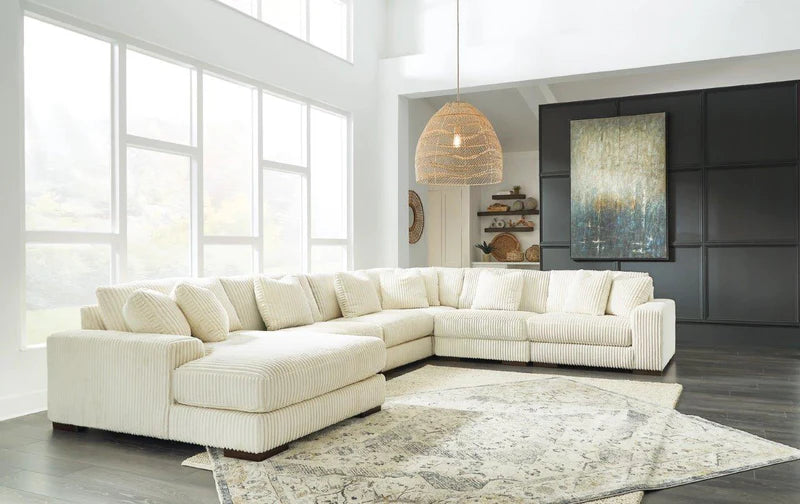 211 6-Piece Beige Sectional with Chaise