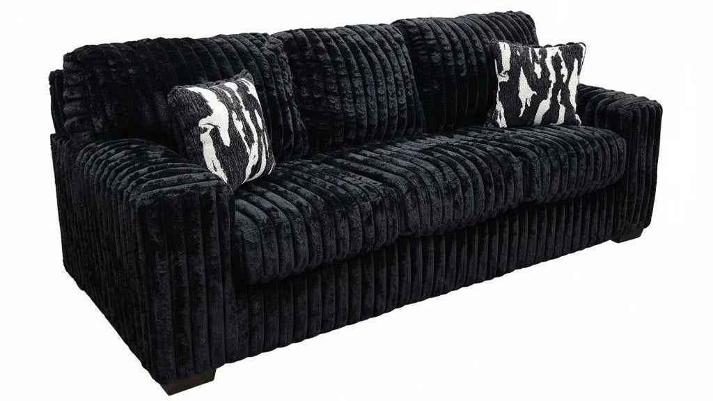 S319 Sofa and Loveseat (Black)