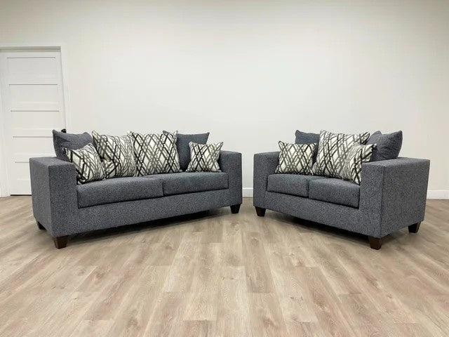 110-2PC Steel - Sofa and Loveseat Set