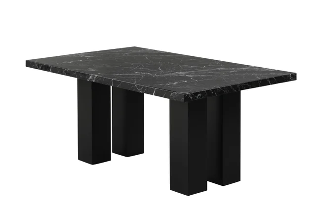 1220 Onyx - (FAUX MARBLE) Dining Table with 6 Chairs