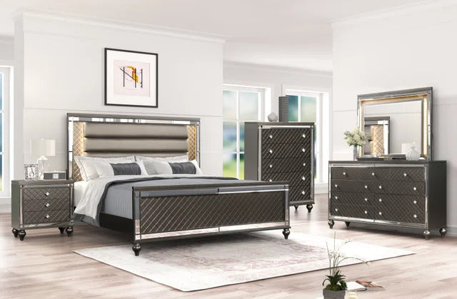 Stars Charcoal - 5PC Bedroom Set Queen