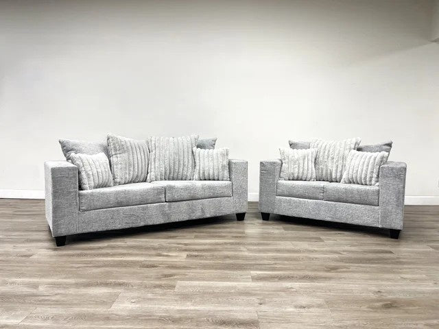 410-2PC GRAY - Sofa and Loveseat Set