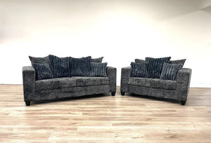 410-2PC Charcoal/Gray - Sofa and Loveseat Set