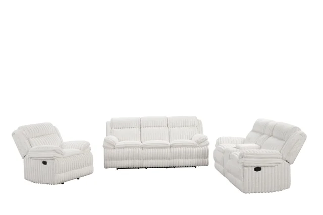 Heaven - White 3pc Reclining Set