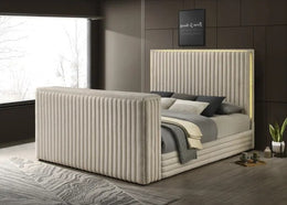 Villa White Platform Bed - Queen, King
