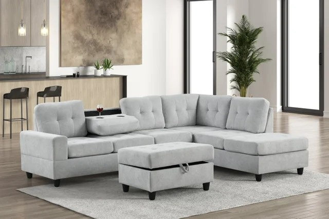 40Heights Reversible Sectional with Ottoman Set