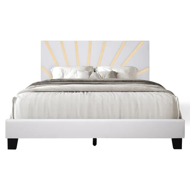Nico White Platform - Queen, King Bed