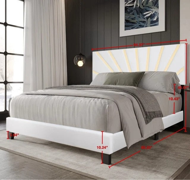 Nico White Platform - Queen, King Bed