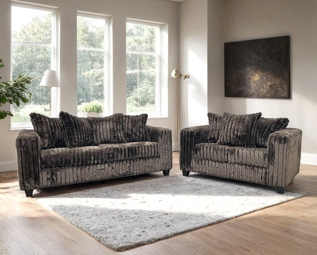510-2PC Black - Sofa & Loveseat Set