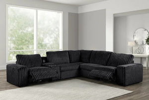 Amelia Onyx Power Reclining Sectional (w/ Bluetooth Speakers)