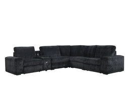 Amelia Black Power Reclining Sectional (w/ Bluetooth Speakers) **NEW ARRIVAL**