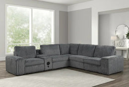 Amelia Charcoal Power Reclining Sectional (w/ Bluetooth Speakers) **NEW ARIVAL**