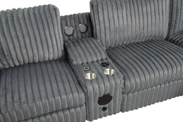 Amelia Charcoal Power Reclining Sectional (w/ Bluetooth Speakers) **NEW ARIVAL**