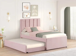 MAYA - Pink Twin, Full Platform Bed w/ Trundle **NEW ARRIVAL**