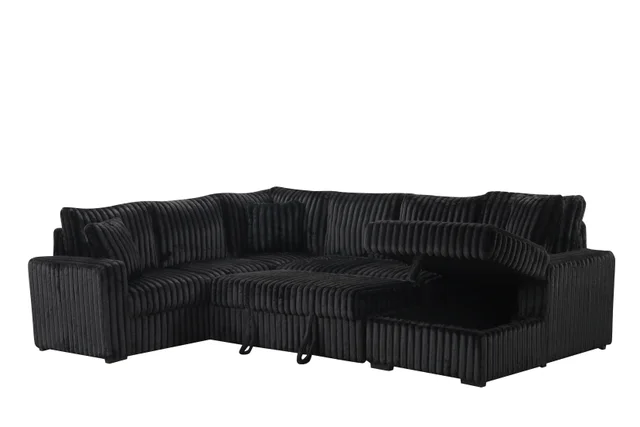 Sonic Black Sectional With Pull-Out Bed