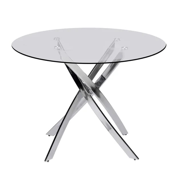 D106 Glass Table with 4 Chairs - NEW ARRIVAL