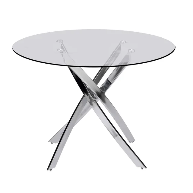 D106 Glass Table with 4 Chairs - NEW ARRIVAL
