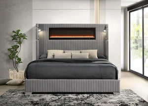 Romance2 Gray Platform Bed - Queen, King **NEW ARRIVAL**