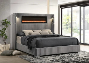 Romance2 Gray Platform Bed - Queen, King **NEW ARRIVAL**