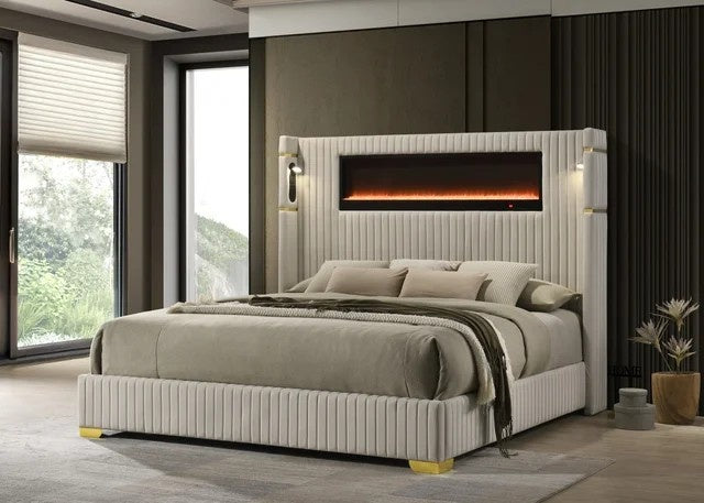 Romance2 Cream Platform Bed - Queen, King **NEW ARRIVAL**