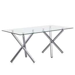 D201 Gray - Glass Table + 6 Chairs **NEW ARRIVAL**