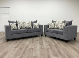 110-2PC Charcoal - Sofa and Loveseat Set