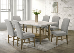 Lola10 - (GENUINE MARBLE) Table with 6 Chairs